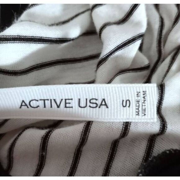 ACTIVE USA BLACK & WHITE STRIPE DRESS SZ.S EUC. - Picture 8 of 8